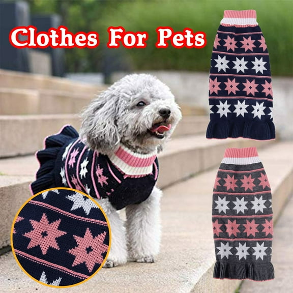 kladzum Dog Sweaters Dog Warm Shirt Popular Fashion Pet Winter Warm Sweater Interval Color Pet Clothes Pet Sweater, Dog Sweaters, Small Dog Coat Warm Sweartershirts