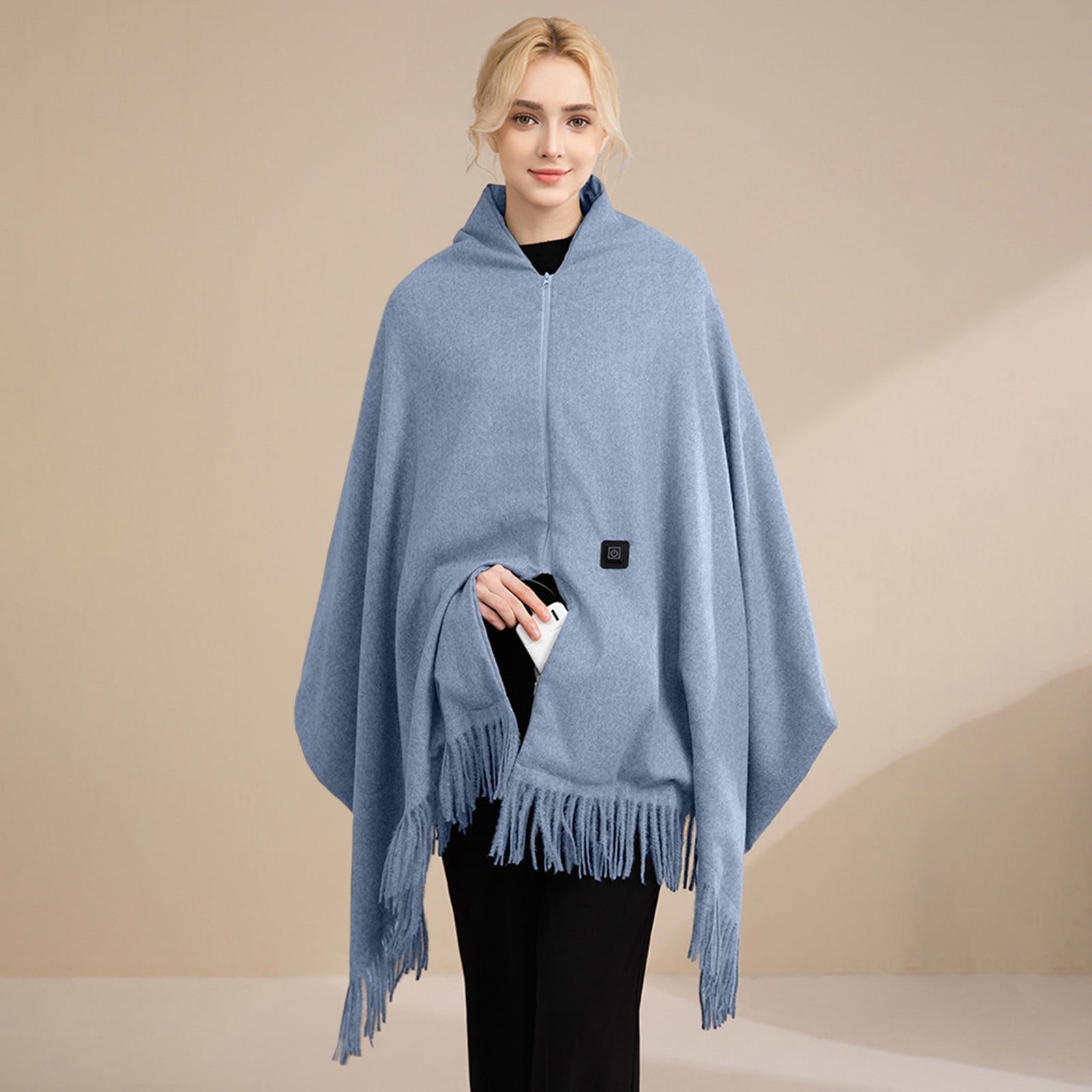 Electric Heated Shawl Wrap Wearable Soft Blanket Portable USB Heating Wrap with 3 Temperature Levels for Women Men Home Office Travel Outdoor 79x28 Inch
