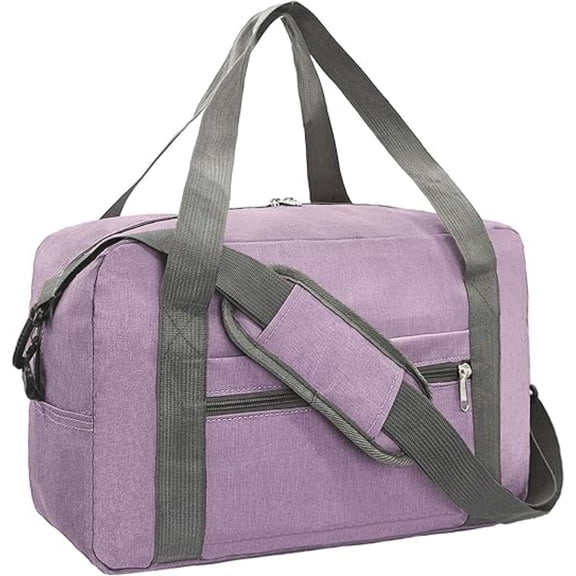 Personal Item Bag 18x14x8 in Underseat Carry-on Luggage foldable Travel Duffle Bag for Airplanes(30L, Purple)
