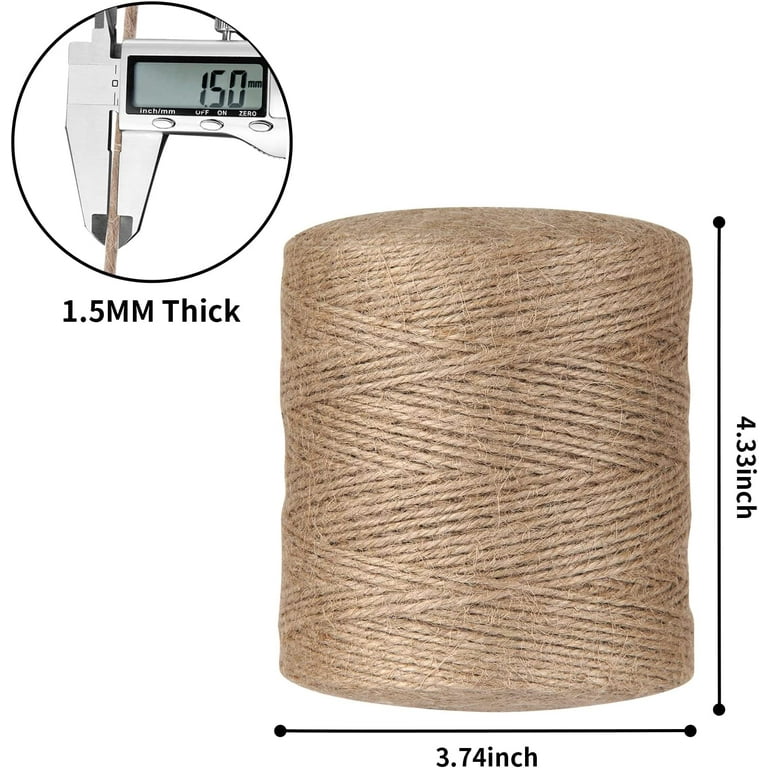 Anwyll Natural Jute Twine 656 Feet 2mm Jute Twine String for Crafts Gift  Wrapping Brown Hemp Twine String for Home Decor Wedding Mason Jars  Gardening
