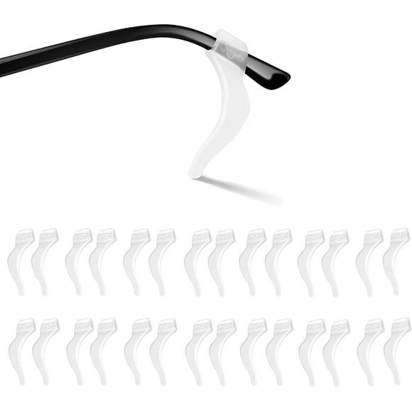 Eyeglass Ear Grip - Soft Comfortable Anti-slip Holder, Silicone Ear Hook, Eye glass Temple Tips Sleeve Retainer for Glasses, Sunglasses 14pairs(US-S-22A-Clear)