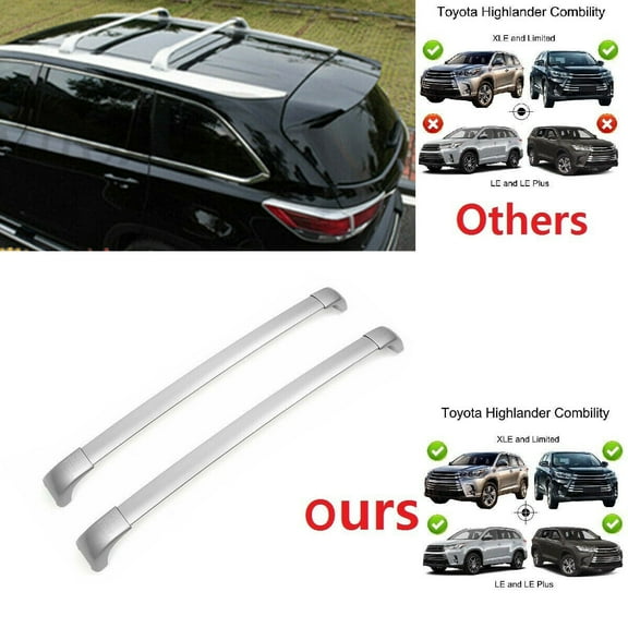 Roof Rack Cross Bar for 2014-2019 Toyota Highlander With / Without Side Rail
