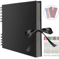 thumbnail image 1 of Photo Album 80 Black Pages Scrapbook Photo Album To Design Yourself 40 Sheets 28 X20cm Photo Book To Glue In Diy, 1 of 5