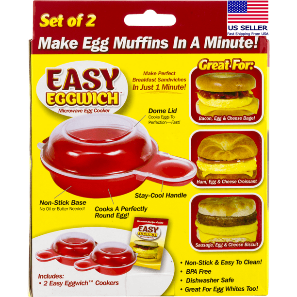 Eggwich 2 Set Egg Cooker Easy Eggwich Microwave egg muffin omelette
