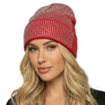 thumbnail image 1 of GDREDA Rhinestone Winter Knitted Hat Warm Sparkling Elegant For Women Men Cold Weather Red,One Size, 1 of 4
