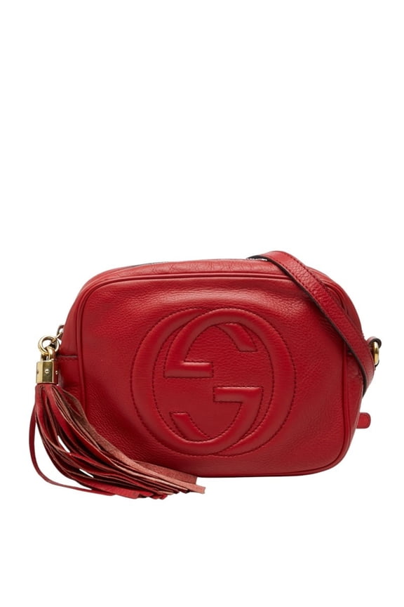 Pre-Owned Gucci Soho Interlocking G Disco Bag, Crossbody Shoulder 308364, Red... (Good)