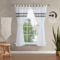 thumbnail image 5 of Window Curtain Panels with Tiebacks by Jessica Simpson, Sheer Faux Linen Tab Top, White, 38" x 63", 5 of 14