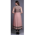 thumbnail image 4 of Bimba Light Pink Salmon4 Damask Anarkali Dress Mandarin Collar Sleeveless Kurtis for Women Print Maxi Dress X-Small, 4 of 6