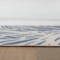 thumbnail image 3 of World Rug Gallery Contemporary Nature Inspired Tropical Leaves Reversible Indoor/Outdoor Area Rug - Blue 5'x7', 3 of 7