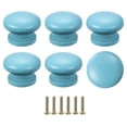 thumbnail image 1 of 6 Piezas Tiradores de Cajón, Tiradores Redondos para Cajonera, Tiradores Decorativos con Tornillo, Azul, 1 of 6