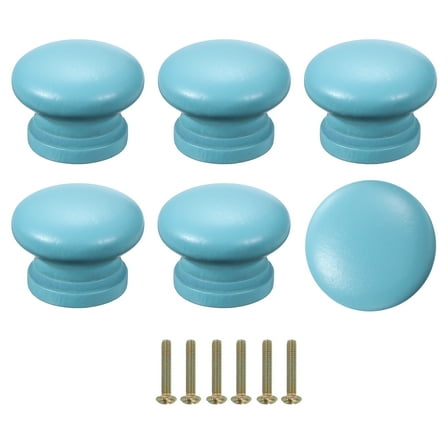 6 PackDrawer Knobs, Round Dresser Pulls, Decorative Drawer Knobs with Screw, Blue