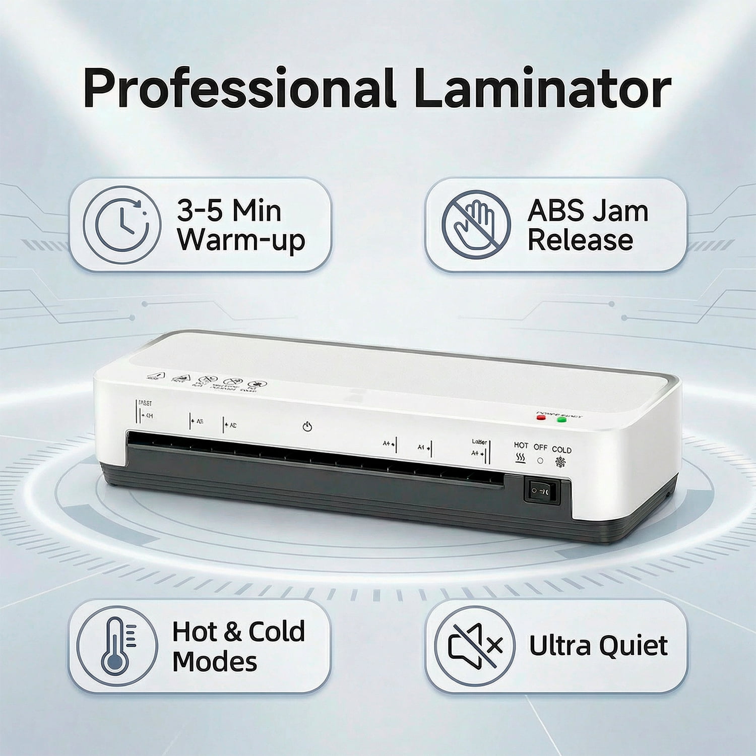 Beloadence Laminator Machine, A4 Laminators Hot & Cold with 15 Laminating Sheets and Trimmer, 13 Inch Laminating Machine for Office, School, Business and Home