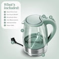 thumbnail image 2 of COOK WITH COLOR Electric Kettle, 1200W 1.8L Glass Water Boiler, Sage, 2 of 7