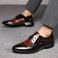 thumbnail image 3 of Men's Dress Shoes Cracked Pattern Trendy Oxford Stitching Uppers Business Casual Leather Derbys Shoes, 3 of 8