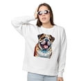 thumbnail image 2 of Patriotic Bulldog Stained Glass Portrait American Flag Sweatshirt Unisex Merch Dog Lover Gifts Idea - 01010, 2 of 6