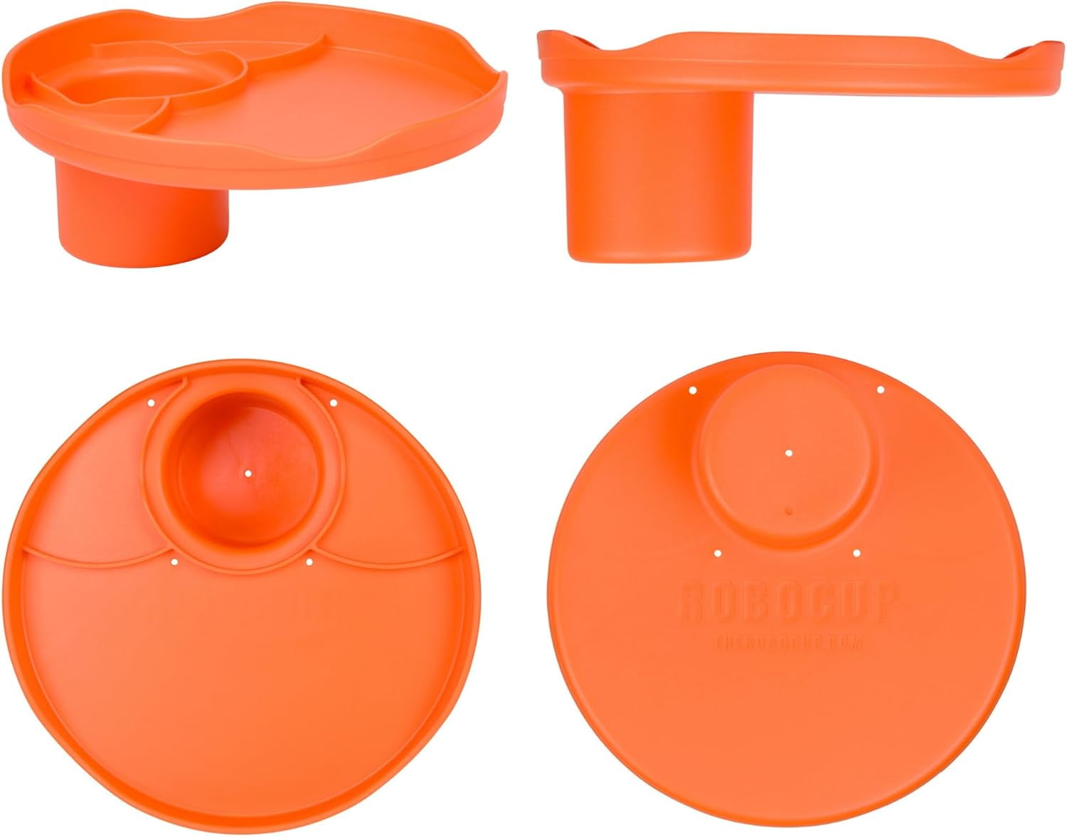 ROBOCUP Orange Ultimate Bundle Portable Clamp-On Cup Holder Set with Plate, Plus & Holster Accessories