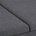 thumbnail image 3 of Ellis 36 inch Wide Contemporary Square Coffee Table Storage Ottoman in Slate Grey Linen Look Fabric, 3 of 9
