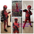 thumbnail image 3 of Traje de cosplay de superhéroe de Deadpool para niños, traje de fantasía de Peter Parker, máscara y accesorios de espada., 3 of 6