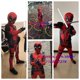 thumbnail image 3 of Traje de cosplay de superhéroe de Deadpool para niños, traje de fantasía de Peter Parker, máscara y accesorios de espada., 3 of 6