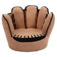 thumbnail image 3 of Pemberly Row Chaises pour Enfants en Forme de Gant de Baseball en Similicuir Marron, 3 of 10
