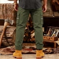 thumbnail image 7 of Mens Cargo Pants Loose Fit Casual Joggers with Multiple Pockets Summer Streetwear Green Pant, 7 of 7
