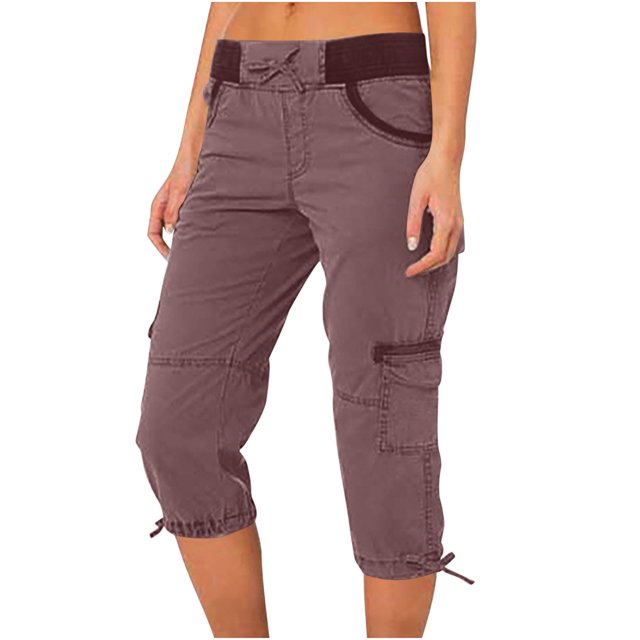 Ichuanyi liquidación de la moda femenina pantalones de carga de cintura alta en línea A-línea de bolsillo de pierna ancha suelta pantalones de secado rápido ICHUANYI WER2023082207540