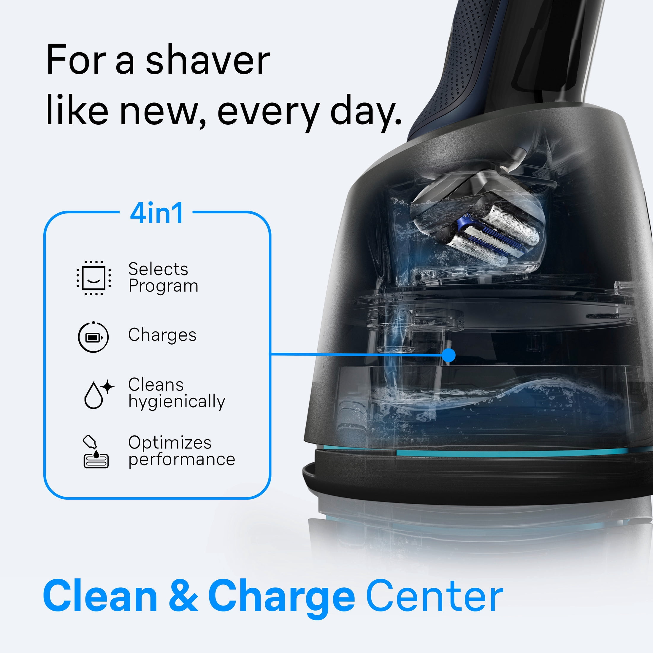 Braun Electric Razor for Men Series 6, Electric Shaver, Precision Trimmer, 4-in-1 Clean & Charge Center, Travel Case S6 6172cc