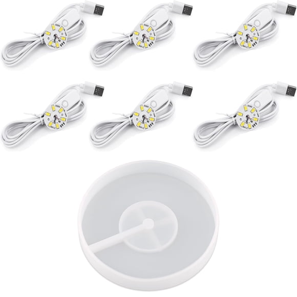 Molde de silicona para fundición de resina con luces LED Actvty Round