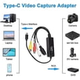 thumbnail image 4 of Convertidor RCA AV a USB C, adaptador de tarjeta de captura de video, 1 canal AV, NTSC, PAL, video S-Video/compuesto s202412242289, 4 of 5