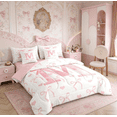 thumbnail image 3 of Erosebridal Initial Letter M Bed in a Bag Twin size, Dreamy Bow Love Bed Set, Girly Romantic Decor, Reversible 7pcs, 3 of 8