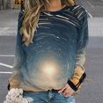 thumbnail image 2 of Galaxy Star Outer Space Womens Casual Crewneck Sweatshirt Long Sleeve Tops Cute Pullover Loose Fit, 2 of 7
