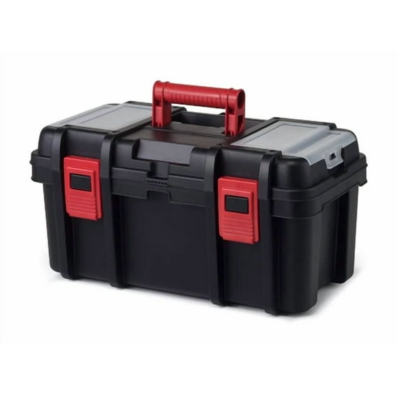 16-Inch Toolbox, Plastic Tool And Hardware Storage, Black