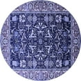 thumbnail image 1 of Ahgly Company Indoor Round Oriental Blue Industrial Area Rugs, 3' Round, 1 of 4