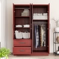 thumbnail image 4 of Better Home Products Luna Modern Wood 4 Doors 2 Drawers Armoire in Mahogany, 4 of 6