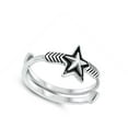 thumbnail image 4 of Classic Punk Rock Oxidized Chevron Star Ring .925 Sterling Silver Band Jewelry Female Male Size 8, 4 of 4