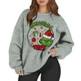 thumbnail image 2 of Vintage Christmas Sweatshirt Santa Claus Graphic Crewneck Oversized Xmas Holiday Pullover Gray XXL, 2 of 5