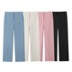 thumbnail image 2 of HH TRAF Pantalones anchos informales de cintura alta con bolsillos laterales para mujer 2024, pantalones ajustados sólidos con cremallera, ropa de calle, 2 of 5