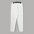 thumbnail image 4 of Men's Linen Trousers Lightweight Summer Drawstring Elastic Waist Slim Fit Long Casual Beach Holiday Yoga Comfortable Pants, 4 of 6