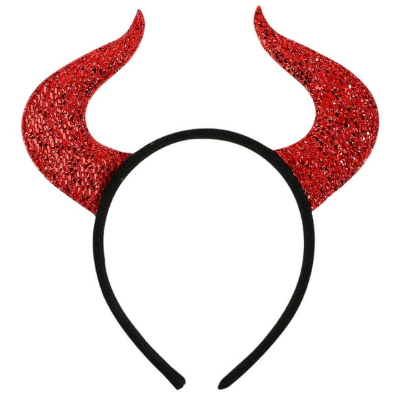 BRIGHTFUFU Diadema de cuerno para fiesta de Halloween, diadema decorativa con cuerno, diadema de demonio, diadema para fiesta de Cosplay, accesorio para el cabello de Halloween