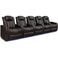 thumbnail image 1 of Valencia Tuscany Home Theater Seating|Premium Top Grain Italian 11000 Nappa Leather, Motorized Recliner, Power Lumbar Support, Power Headrest, LED Lighting (Row of 5, Dark Chocolate), 1 of 6