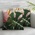 BCIIG Tropical Plant Flower Banana Leaf Graphic Decorative Throw Pillow