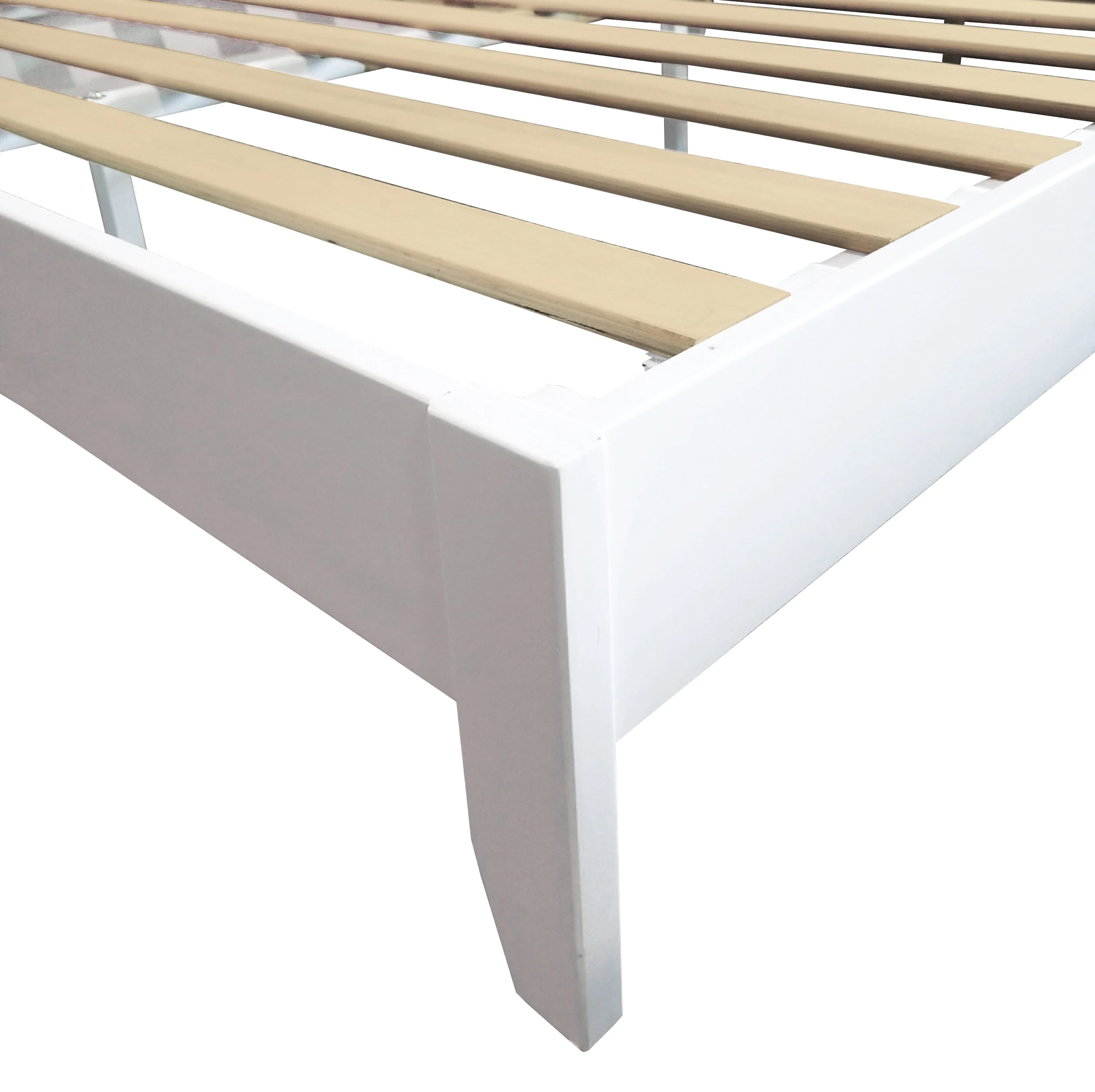 TMS Match Full Size Transitional Platform Bed, Solid Pine Wood, White Finish