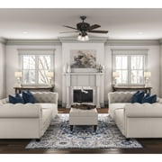Hunter 54 inch Indoor Ceiling Fan with LED Lights and Remote Control - Standard Mount Bronze Ceiling Fan, 5 Blades, For Bedroom, Living Room, or Kitchen, Quiet - Promenade 59546, Brittany Bronze