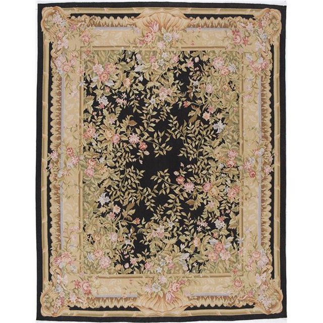 Due Process Stable Trading Aubusson Marseilles Black Area Rug, 3 x 5 ft.