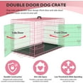 thumbnail image 3 of ZHOUB 36 Inch Dog Crates for Small Medium Dogs Folding Mental Wire Crates Dog Kennels Outdoor and Indoor Pet Dog Cage Crate with Double-Door,Divider Panel, Removable Tray and Handle,Blue-36''-pink, 3 of 14