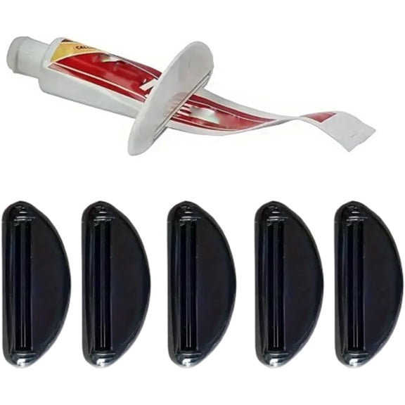 Pekkaxy Toothpaste Tube Squeezer Dispenser, 5-Pack, Black, Blue, Red, White