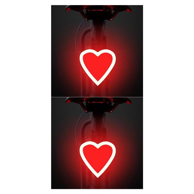 Eigraketly Luz Trasera Y USB Luz De Bicicleta Luz De Bicicleta Y Segura Potente Luz Trasera Recargable USB Luz Trasera De Bicicleta Corazón Corazón 2Conjunto