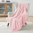 thumbnail image 2 of Manta de cama de forro polar rosa, 300 g/m², para sofá, cama, 2 of 7