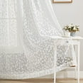 thumbnail image 3 of Flowpartex 2 Panels White Lace Sheer Curtains for Living Room Light Filtering Spring Leaf Buds Embroidered Window Drapes for Bedroom, Rod Pocket 52"Wx84"L, 3 of 6