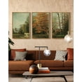 thumbnail image 2 of Countryside River Vintage Landscape Framed Wall Art 16x24in3pcs Large Retro Classic Farmhouse Paints Rustic Living Room Bedroom Natural Framed, 2 of 6